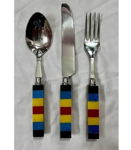 Food Grade Eco Friendly American Style 18/8 Stainless Steel <b>Flatware</b> <b>Set</b> with Durable Mirror Polish Resin Handles At Best Price - Product Image 3