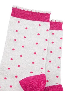 Calcetines Blancos con Puntos Rosas, Tejido de Spandex, Transpirables, Antideslizantes, Estampado Digital, Uso Diario, Unisex, Primavera - Product Image 6