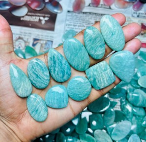 Cabujón de Amazonita Natural de Grado AAA, Piedra Preciosa Suelta Mixta Hecha a Mano para Joyería, ASHU GEMS - Product Image 3