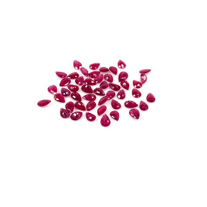 Rubis naturels de Birmanie non traités, formes poire calibrées 5x7mm, pierres précieuses de rubis naturelles facettées en vrac pour la fabrication de bijoux, prêtes à l'emploi - Product Image 3