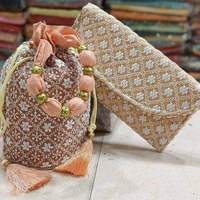 Tas Potli dan Amplop Bordir Tradisional India Berkualitas Baik untuk Hadiah Pernikahan Wanita dan Hadiah Balasan