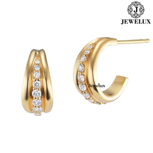 Jewelux Natural VVS Diamond <b>Stud</b> Earrings 925 Sterling <b>Silver</b> Rhodium Plated IGI Certified Laser Drilled Trendy Women's Wedding - Product Image 3