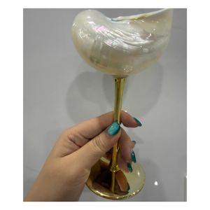 Gobelet Coquillage à Prix Abordable avec Tige Métallique Plaqué Or et Base en Cristal pour Décoration de Mariage et de Plage, Coupe Coquillage 2026 du Vietnam - Product Image 1