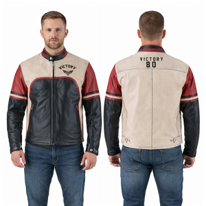 Chaqueta de Cuero Personalizada para Motocicleta Estilo Vintage 2026 para Hombre, Chaqueta Retro de Motociclista, Chaqueta Clásica para Motociclismo, Chaqueta de Cuero Estilo Cafe Racer - Product Image 4