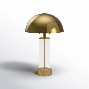 High Quality Brass <b>Table</b> <b>Lamp</b> with Heavy Round <b>Base</b>, Elegant Nightstand Lighting - Product Image 1