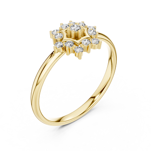 แหวนดอกไม้เกล็ดหิมะเพชรทอง 14K สำหรับผู้หญิง แหวนหมั้น แหวนแต่งงาน ของขวัญเครื่องประดับแทนคำมั่นสัญญา - Product Image 6
