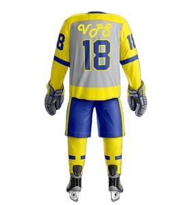Ensemble d'uniformes de hockey sur glace professionnels avec graphisme par sublimation et broderie |   Pantalons de sport personnalisés OEM en gros - Product Image 3