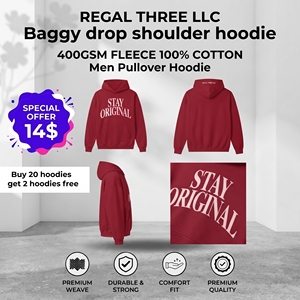Men's Custom Cotton Fleece Hoodie Oversized Pullover <b>Sweatshirt</b> <b>Embroidery</b> Printed Casual Fashion Winter Streetwear Hoody - Product Image 4