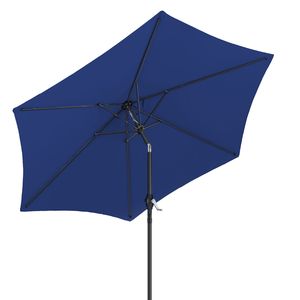 Ombrellone da Esterno Rotondo da 2,3 m con Regolazione Inclinazione e Sistema di Sollevamento a Manovella, Protezione UV, Aste in Ferro, Impermeabile per Cortile - Product Image 1