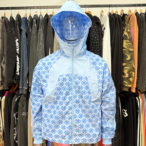Prix de gros – Nouveaux sweats à capuche bleus pour hommes avec fermeture éclair, design élégant, haute qualité, impression sérigraphiée - Product Image 1