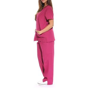 Cheap High Quality Dental Hospital OEM Logo <b>Doctor</b> Nurse Scrubs Comfortable Women Men Medical Knitted 100% Cotton Scrubs <b>Sets</b> - Product Image 2