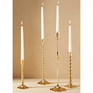 Antique <b>Brass</b> Luxury Taper <b>Candlestick</b> <b>Holder</b> Set Gold Color Customized Sizes Handmade Multi-Purpose Custom <b>Brass</b> Taper Candlest - Product Image 3