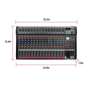 ดิจิตอล 16 ช่องไร้สายไร้สายสำหรับงานสตูดิโอสดเครื่องผสมเสียงคอนโซลพาวเวอร์มิกซ์ USB (110V 220V) - Product Image 4