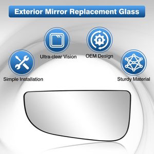 Espejos Retrovisores Convexos de Repuesto para Dodge Ram 1500 2010-2020, Espejo Lateral Izquierdo Inferior para Conductor, Cristal de Espejo para Dodge Ram 1500 - Product Image 4