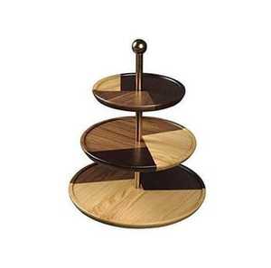 Handcrafted Wooden Pedestal Fruit Bowl Leaf <b>Edge</b> Design Decorative Serving Tray Centerpiece Stand for Dining Table Decor - Product Image 2