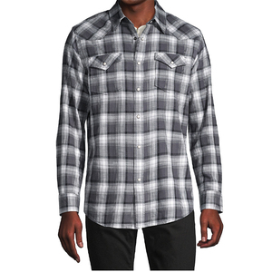 Chemise en flanelle à carreaux surdimensionnée pour homme, en polyester et coton, vente chaude - Product Image 1