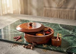 Sheesham Wood Masala <b>Box</b> with Compartments <b>Wooden</b> Spoon for Kitchen Storage - Product Image 2