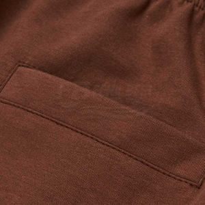 Ensemble de survêtement unisexe marron à manches longues, col montant, fermeture éclair, poches latérales, couleur unie, tenue décontractée pour l'automne - Product Image 4