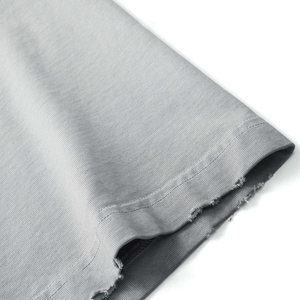 Camiseta de cuello redondo acanalado 1x1 resistente con lavado ácido, directamente del fabricante, que previene el estiramiento, venta al por mayor de ropa. - Product Image 6