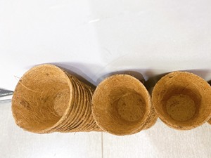 Pot de fleurs minimaliste en fibre de coco, écologique et biodégradable, avec trou de drainage pour plantes d'intérieur - Product Image 4