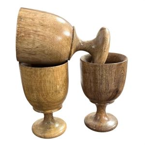 AZ ENTERPRISES Juego de Vasos de Cóctel de Madera Ecológicos Hechos a Mano, Diseño Moderno, Capacidad de 250 ml, para Fiestas de Cócteles (6-10 Unidades) - Product Image 5
