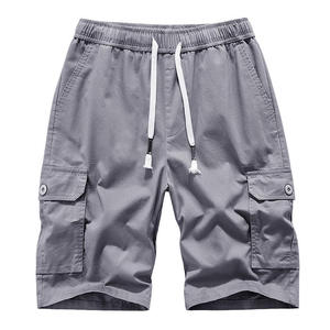 Hot Sale <b>Mens</b> Cotton Cargo Shorts Stretch Waist <b>Drawstring</b> Casual Multi Pocket Oversized Streetwear Summer Shorts OEM - Product Image 4
