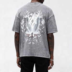 Camiseta Oversize de Algodón Pesado con Estampado Gráfico y Lavado Ácido, Estilo Urbano, Personalizada OEM para Venta al por Mayor - Product Image 5