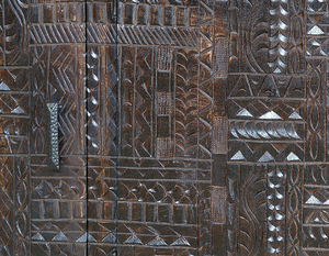 Aparador de Comedor Moderno y Contemporáneo, Estilo Rústico, Madera Sólida, Color Negro, Mueble para Sala de Estar - Product Image 5