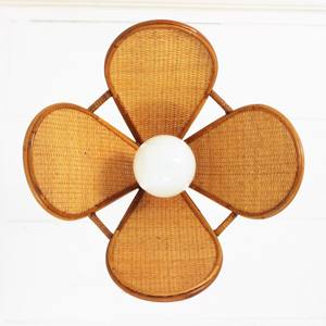 Plafonnier pour chambre d'enfant forme de fleur abat-jour de nuit en rotin pour chambre d'enfant lampe florale en gros - Product Image 5