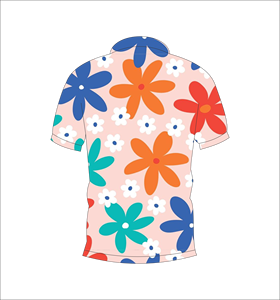Polo personnalisé à imprimé floral grand format, manches courtes, décontracté, respirant, unisexe, tendance, pour l'été - Product Image 5