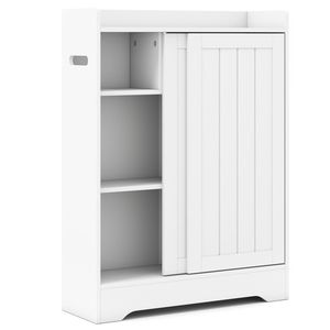 Mobiletto da Bagno Salvaspazio Bianco (61x20x80 cm) con 2 Ante Scorrevoli e 2 Ripiani Regolabili per Porta Carta Igienica/Porta Spazzole - Product Image 2