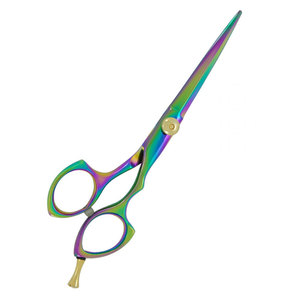 Ciseaux de coiffure professionnels en acier inoxydable, ultra-affûtés, multicolores avec vis de réglage dorée, qualité supérieure pour barbier et salon de coiffure - Product Image 3