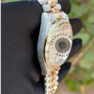 Splendide montre de luxe pour homme avec cadran en cristal saphir, mouvement à quartz ETA, boîtier de 28 mm, bracelet en moissanite argentée, bijou cadeau - Product Image 3
