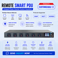 PDU Industrial Inteligente 230V 10A IEC C13 con Botón de Bloqueo, 6 Salidas, Monitoreo Remoto, Acceso IP, Pantalla LCD, Modbus-RTU, SNMP, Computación en la Nube