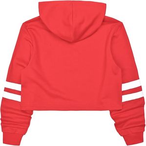 Sudadera Corta Roja para Mujer con Estampado de Corazón, Manga Larga, Tejida en Algodón, Informal, para Primavera - Product Image 2