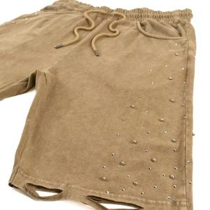 Shorts Homme 2026 en Coton 100% Lavé à l'Acide, Longueur Genou, en Toile Épaisse avec Ceinture Élastique Confortable et Cordon de Serrage, Logo Personnalisé, Coupe Hip - Product Image 5
