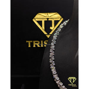 Premium Moissanite Diamond Cuban Chain <b>Necklace</b> 925 Sterling Silver <b>Statement</b> Fashion Jewelry By Trisha Jewels - Product Image 6