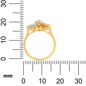 Anillo de Oro de Aana Jewelry, Anillo con Racimo de Diamantes, Piedras Redondas Brillantes, Oro Amarillo de 18K, Peso 3.2g, Diseño Clásico de Halo - Product Image 5