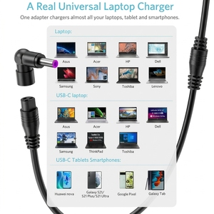 <span class=keywords><strong>Chargeur</strong></span> universel pour ordinateur portable USB-C 65W avec 15 embouts pour HP Asus Lenovo Dell Acer Toshiba Samsung <span class=keywords><strong>IBM</strong></span> Câble d'alimentation pour ordinateur portable - Product Image 4