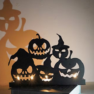 Halloween Metal Cut-Out <b>Candle</b> Holder Pumpkin <b>Skull</b> Shadow Lantern for Halloween Party Decoration - Product Image 2