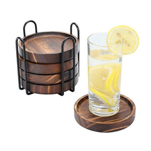 Round <b>Wooden</b> Coaster Heat Resistant Reusable <b>Table</b> <b>Mat</b> Eco Friendly Dining <b>Table</b> Pad designer coaster set - Product Image 2