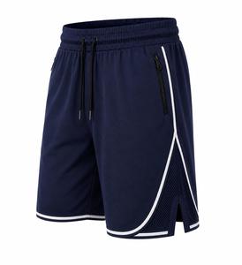 Shorts pour hommes bleu marine à séchage rapide, style Bermuda, avec bande latérale et cordon de serrage à la taille, décontractés, pour le fitness et les athlètes, faible MOQ - Product Image 2