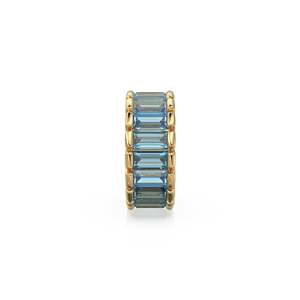 14k Real Baguette <b>Blue</b> Topaz Gold <b>Bead</b> / <b>Blue</b> Topaz Rondelle <b>Bead</b> / <b>Blue</b> Topaz European <b>Bead</b> / Solid Gold <b>Blue</b> Topaz Enhancer - Product Image 4