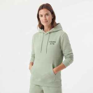 Sudadera con Capucha para Mujer, Verde Claro, Algodón y Fibra de Bambú, Corte Regular Informal, con Bolsillos, Logotipo Estampado en la Parte Delantera, para Otoño - Product Image 1