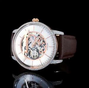 Reloj de Lujo para Hombre, Totalmente Automático, Clásico, con Correa de Cuero, Movimiento de Cuarzo, Esfera de Cristal, Diseño Esqueleto - Product Image 4