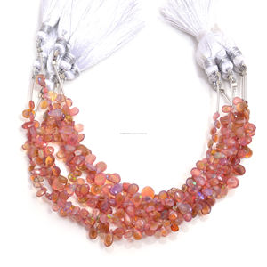 Perles de pierres précieuses en opale éthiopienne naturelle rose de qualité supérieure, facettées en forme de poire, certifiées par un tiers, pour bracelets et colliers (vente en gros) - Product Image 2