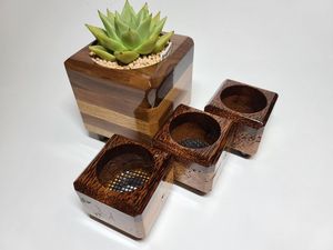 Paquete de Soportes Cuadrados de Madera para Plantas, Modernos, Hechos a Mano, Ecológicos, de Primera Calidad, para Uso en Interiores, Ramadán, Bodas, Cumpleaños - Product Image 3