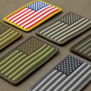 Fabricante Directo de Fábrica, Parches de Goma PVC 3D Personalizados con Diseño de Bandera Americana para Ropa, Parches Termoadhesivos de Silicona 2026 - Product Image 1