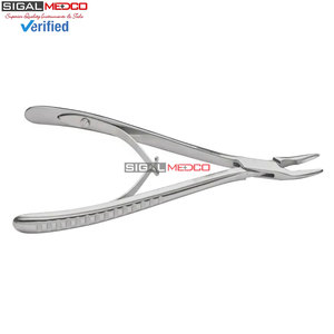 Rongeur à os manuel à double action 10x18mm en acier inoxydable, design droit et courbé, forceps chirurgical certifié CE - Product Image 6