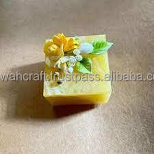 Servilletero en forma de rectángulo ecológico moderno Bellamente resina pulida en textura de mármol azul cielo Forma cuadrada - Product Image 2